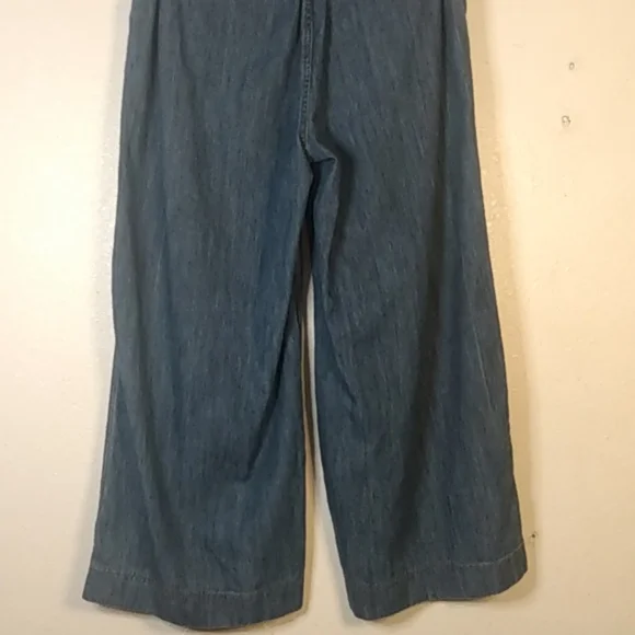 LC Lauren Conrad Jeans Wide Leg Crop Denim Pants Button Front High Rise … - Picture 9 of 11